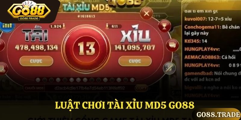Luật chơi tài xỉu MD5 Go88