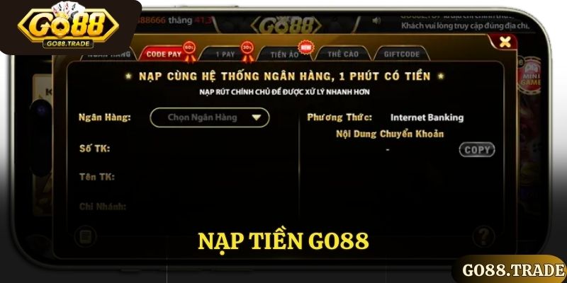 Nạp tiền đơn giản cùng cổng game